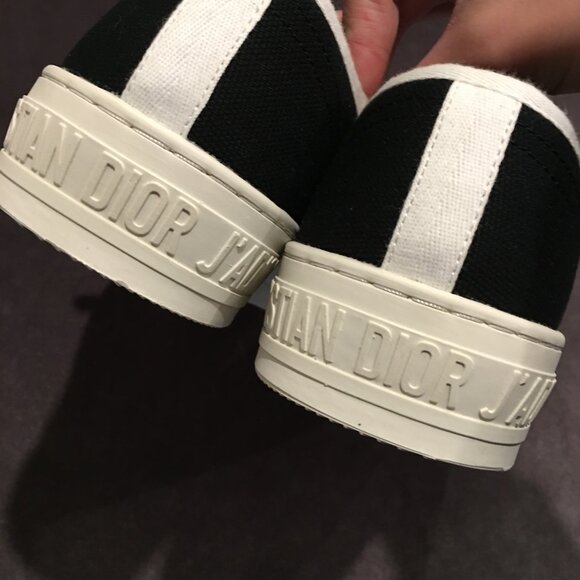 DIOR WALK'N'DIOR SNEAKERS BLACK COTTON CANVAS - Picture 5 of 8